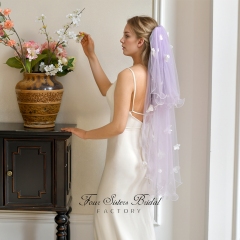 Two Layers Lavender Veils