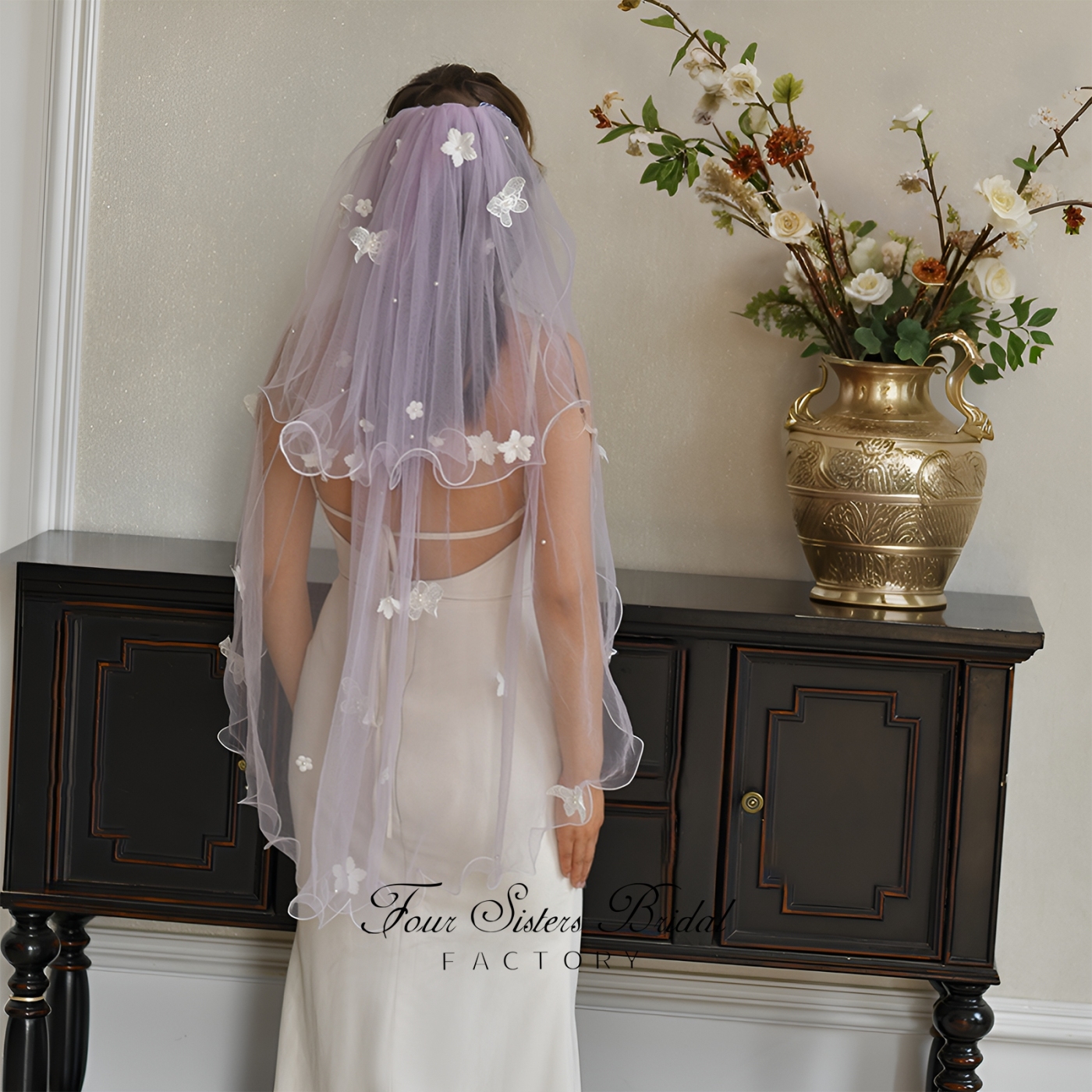 Two Layers Lavender Veils