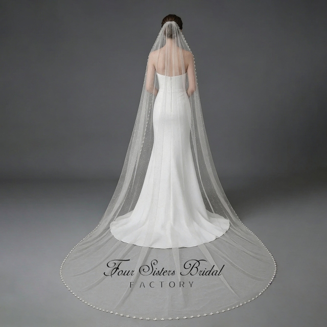 Beading Glitter Tulle Wedding Veils