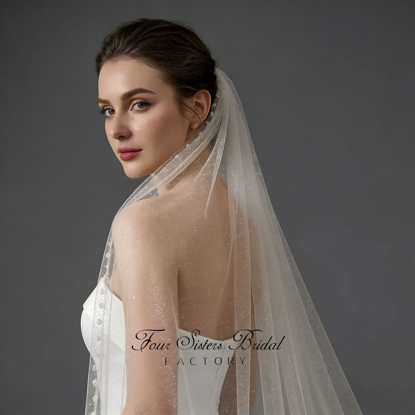 Beading Glitter Tulle Wedding Veils