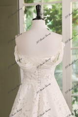 Romantic Floral Lace Off-the-Shoulder A-Line Wedding Dress