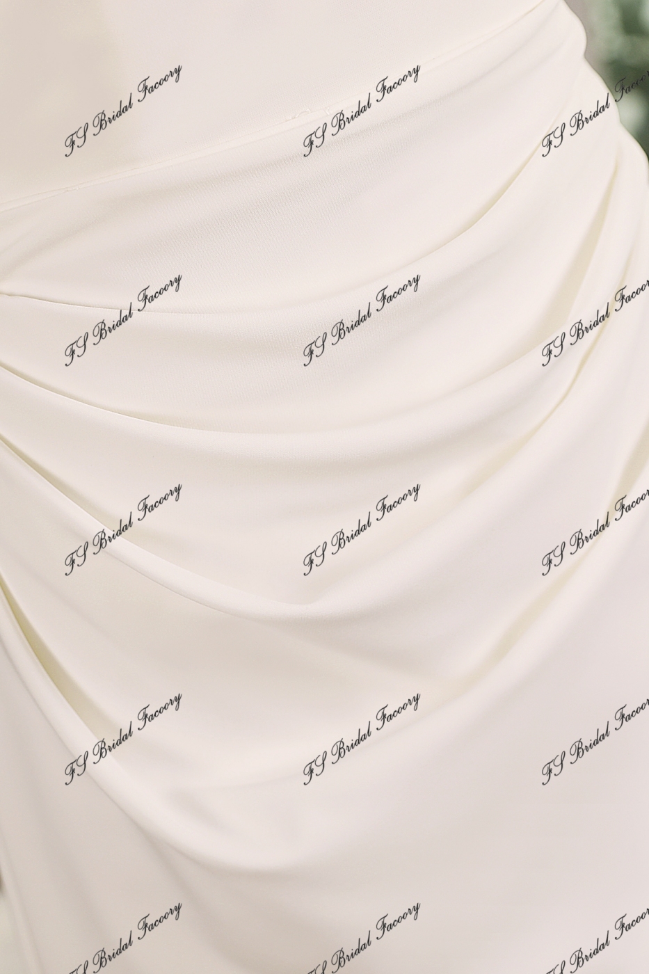 Ruched Mermaid Crepe Wedding Gown