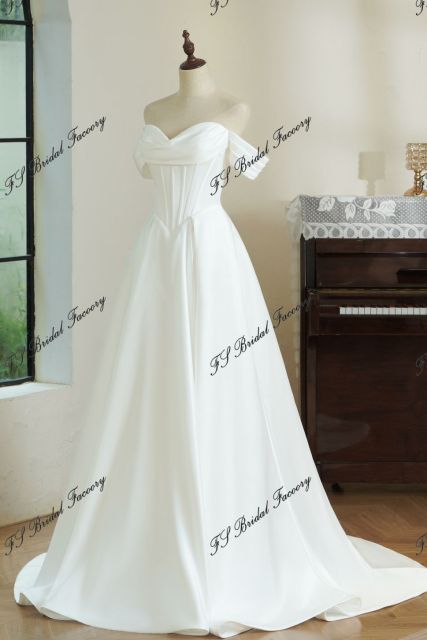 Simple Satin A-line Wedding Dress