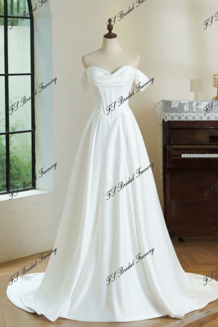 Simple Satin A-line Wedding Dress