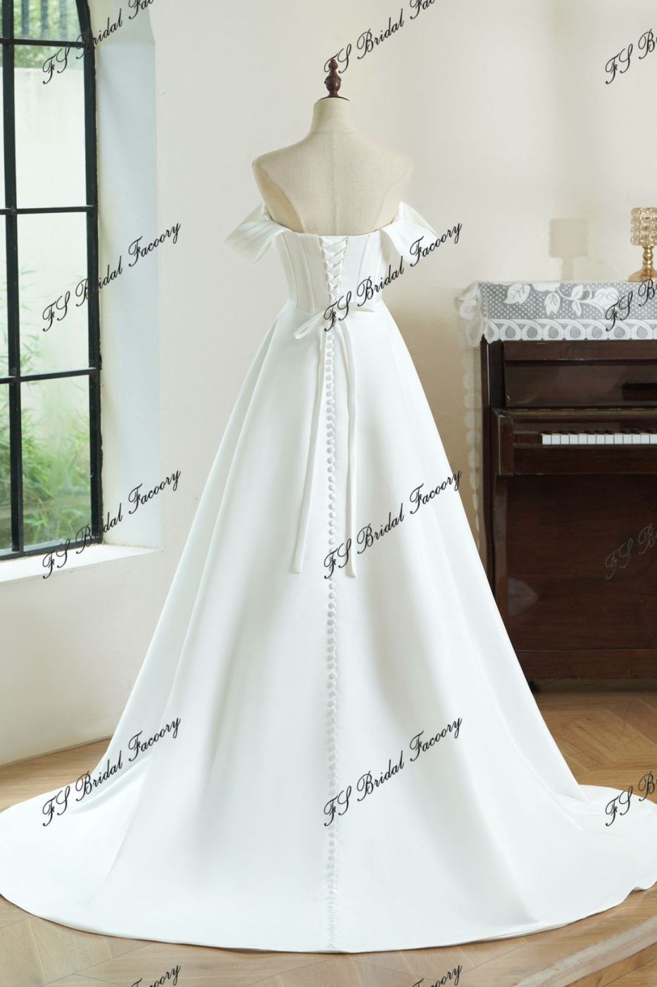 Simple Satin A-line Wedding Dress