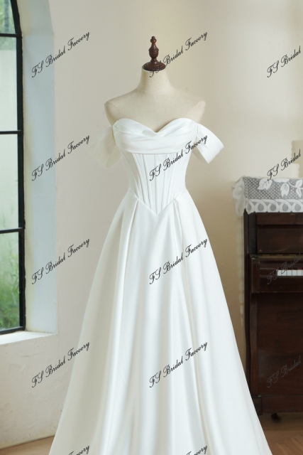 Simple Satin A-line Wedding Dress