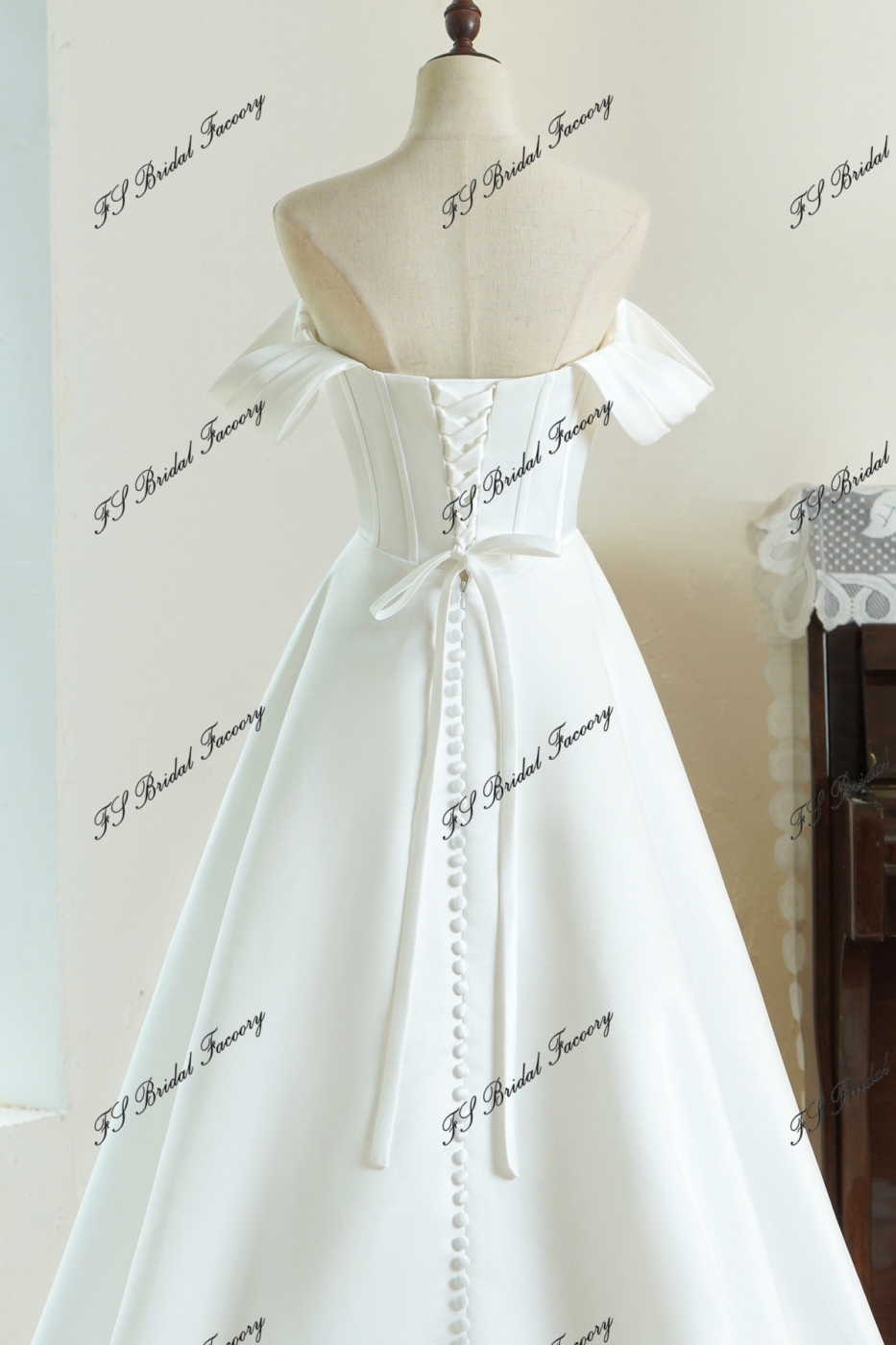 Simple Satin A-line Wedding Dress