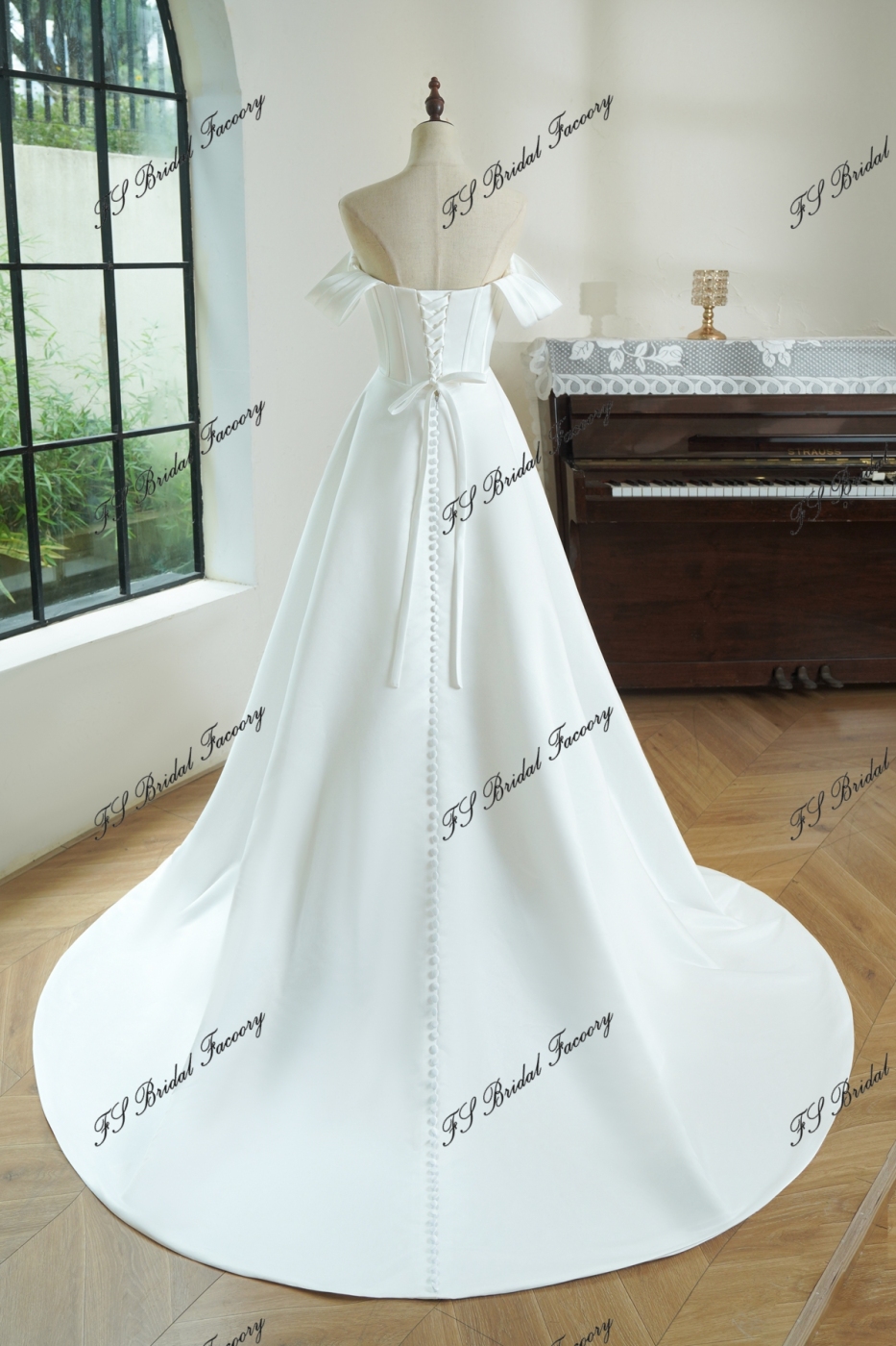 Simple Satin A-line Wedding Dress