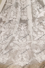 Mermaid Crepe Wedding Gown With Beading Lace Train