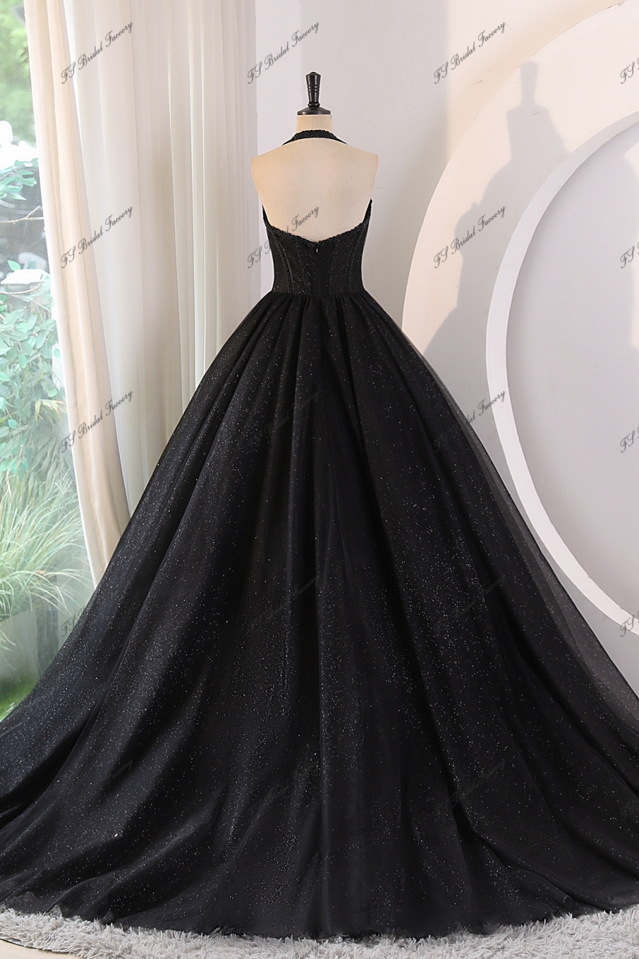 Detached Straps Beading Tulle Ball Gown