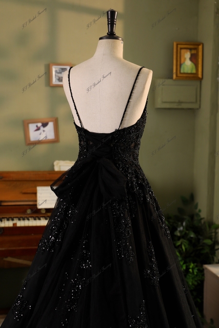 Detached Straps Beading Tulle Ball Gown