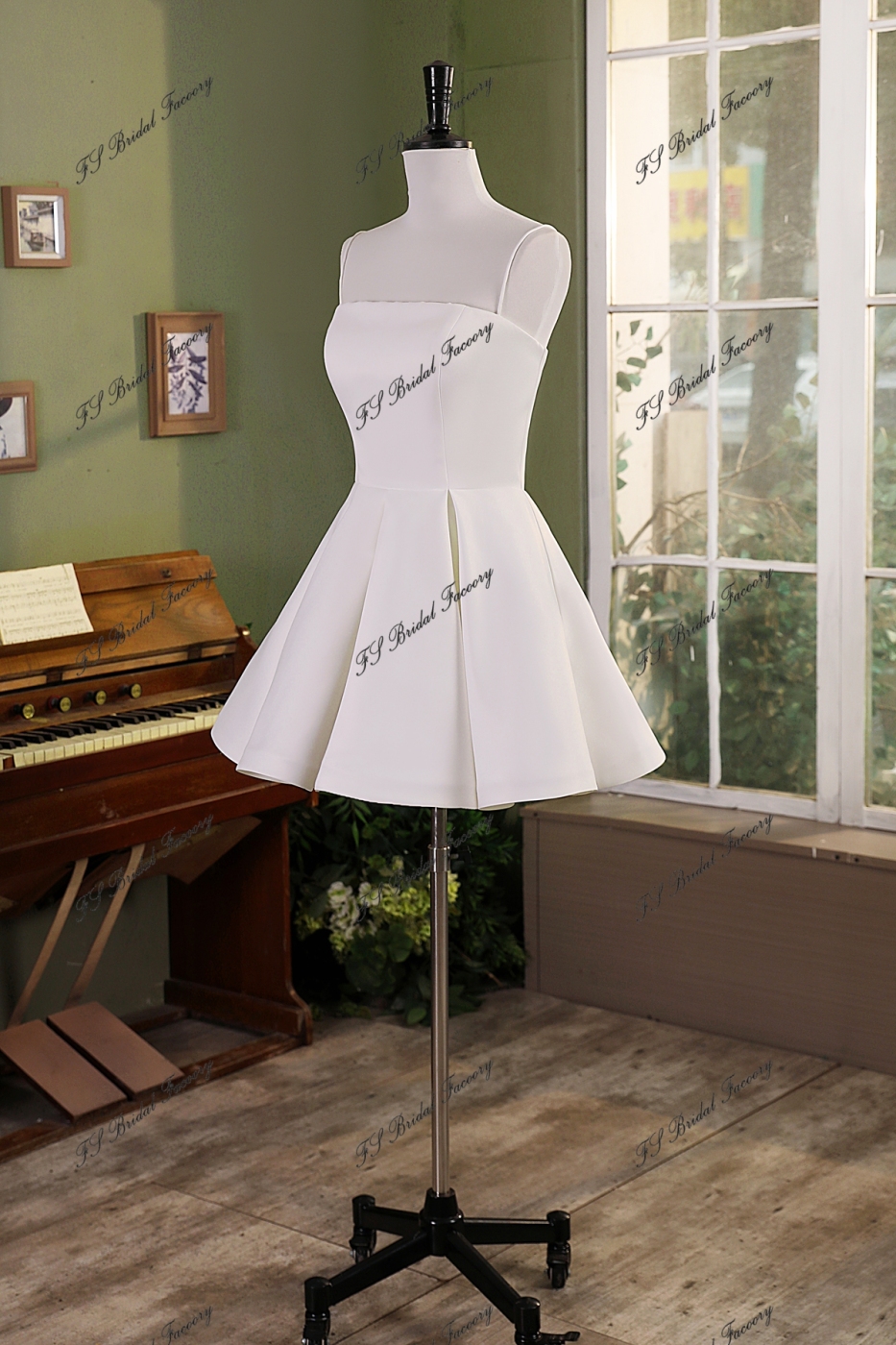Pleated Mermaid Crepe Wedding Gown