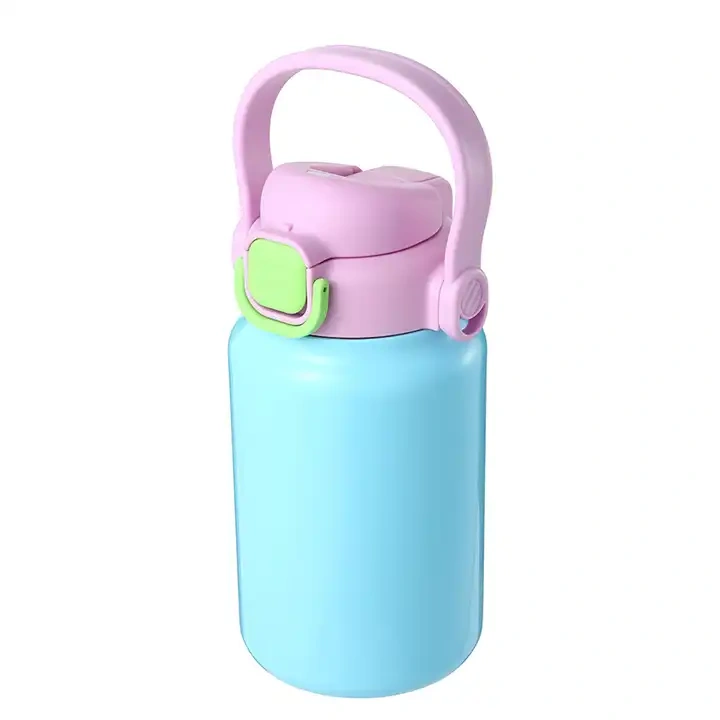 2 in 1 Press Lid Kids Water Bottle Big Capacity Hot Selling BPA Free Stainless Steel Sport Insulated Water Bottle Straw Lid