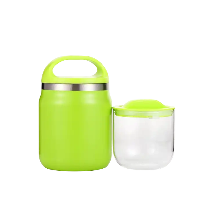 2023 New Design ODM OEM Vacuum Food Thermos with Tritan and Glass Container 600ml