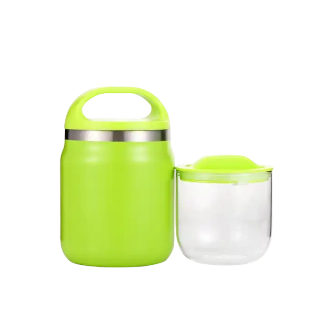 2023 New Design ODM OEM Vacuum Food Thermos with Tritan and Glass Container 600ml