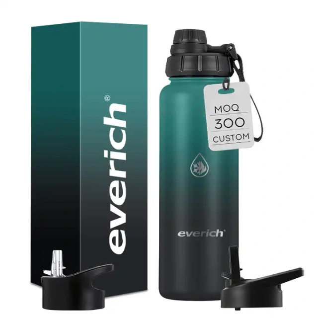 Hot Selling BPA Free 18oz 22oz 32oz 40oz Stainless Steel Sport Water Bottle with Straw Lid for Gym