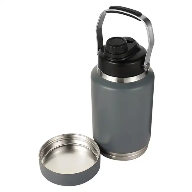 ODM 64oz 2 in 1 Pets remove Sports Water Bottle Dog Bowl Stainless Steel Shaker
