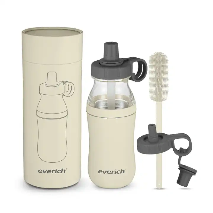 20oz tritan upper base stainless steel double wall insulated water bottle with wide mouth lid