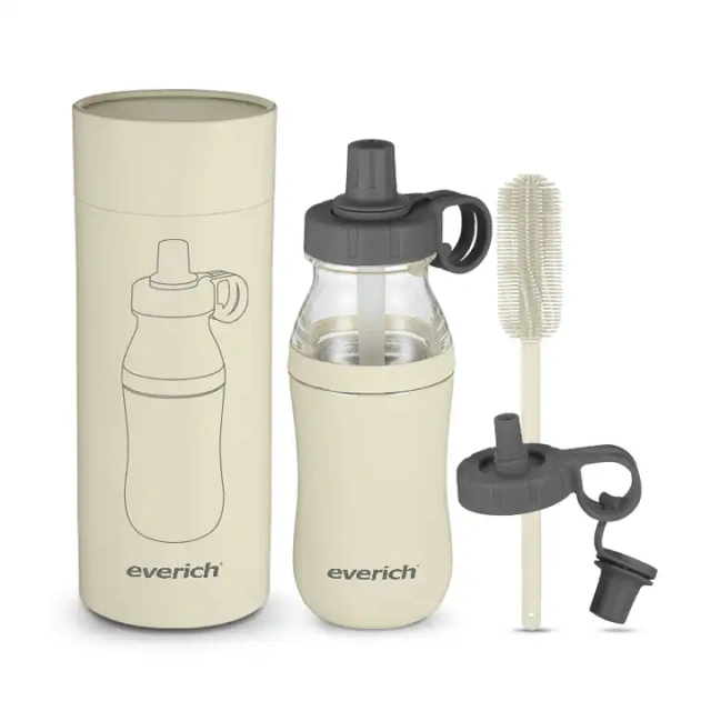 20oz tritan upper base stainless steel double wall insulated water bottle with wide mouth lid