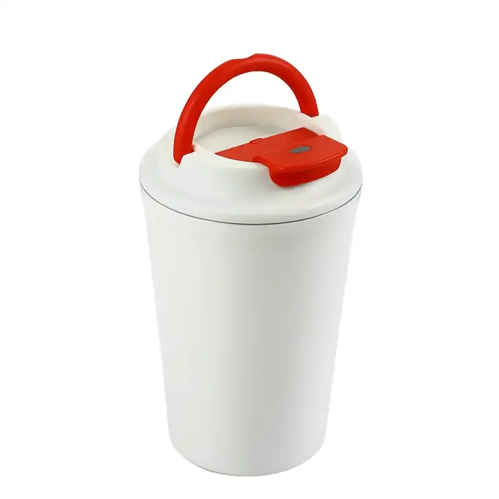 Everich Custom 400ml Double-walled Insulated Stainless Steel Coffee Mug with Sealed Lid and Handle