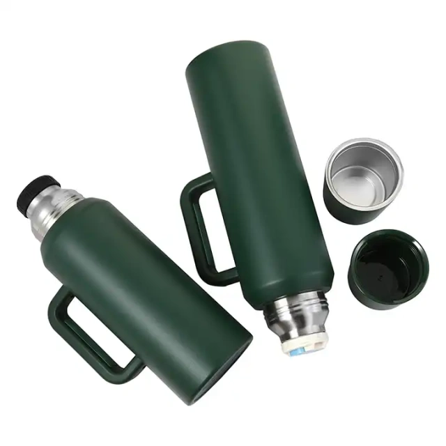 1.2L 1.6L Water Jug Big Capacity Travel Tumbler BPA Free Stainless Steel Sport Insulated Water Bottle with Straw Lid for Gym