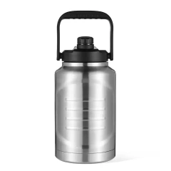 32oz Wide Mouth Easy Clean Stainless Steel Pet Water Bottle with Storge Bottom for Camp Travel Sport