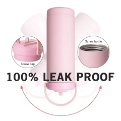 5 different lid Double walled Insulated 18/8 Stainless Steel Vacuum Flask Sport Water Bottle with straw easy carry