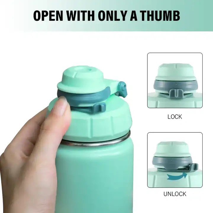 Custom Everich 18oz Double Wall Vacuum Flasks Thermos Stainless Steel Insulated Water Bottle With Straw Flip Lid