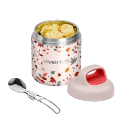 ODM Kids Back to School Lunch Box BPA Free 14oz Kids Stainless Steel Straw Lid Water Bottle Set