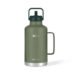 Half Gallon 64oz double wall 304 Food Grade Stainless Steel Beer Handle Growler Water Bottle Sports Outdoor Travel