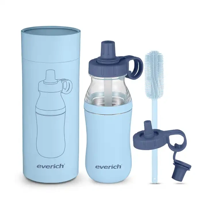 20oz tritan upper base stainless steel double wall insulated water bottle with wide mouth lid