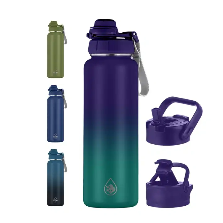 Everich ODM Lids 32oz Double Wall Vacuum Flasks Thermos Stainless Steel Insulated Water Bottle With Straw Flip Lid
