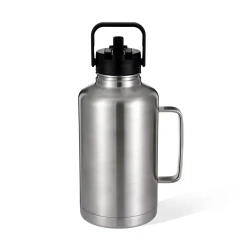 64oz High Quality Water Tank BPA Free Stainless Steel Beer Growler Sports Bottle Outdoor Travel Jug Handle Beer Growler
