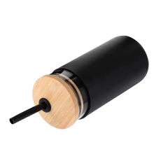 18oz 550ml Beverage Glass Tumbler Silicone Sleeve Glass Tumblers with Bamboo Lids and Straws