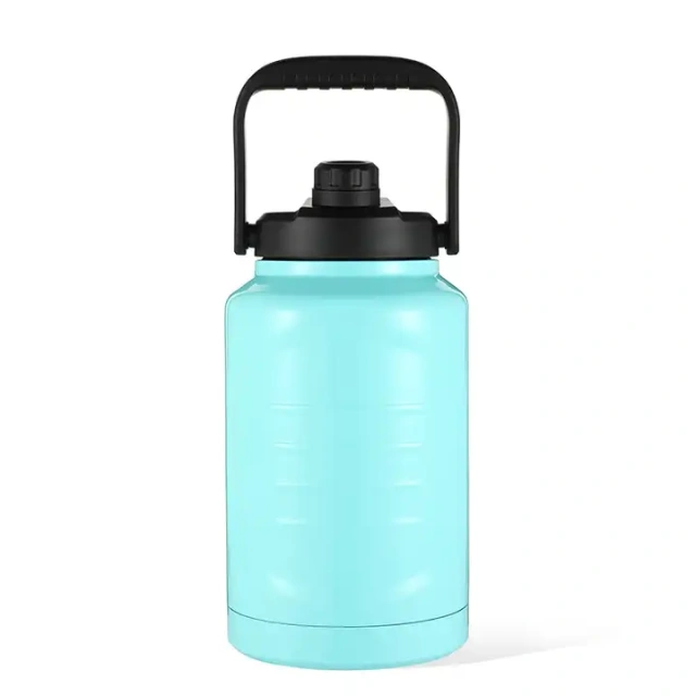 32oz Wide Mouth Easy Clean Stainless Steel Pet Water Bottle with Storge Bottom for Camp Travel Sport