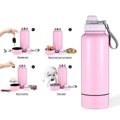 32oz insulated vacuum double wall stainless steel water bottle with bottom parts & different design lid for choose