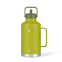 Half Gallon 64oz double wall 304 Food Grade Stainless Steel Beer Handle Growler Water Bottle Sports Outdoor Travel