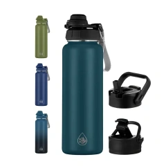 Everich ODM Lids 32oz Double Wall Vacuum Flasks Thermos Stainless Steel Insulated Water Bottle With Straw Flip Lid