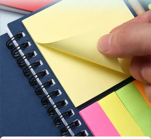 Cheap Promotional Custom Logo Spiral Notebook Kraft Paper Cover Notepad with Sticky Notes and Eco-friendly Pen