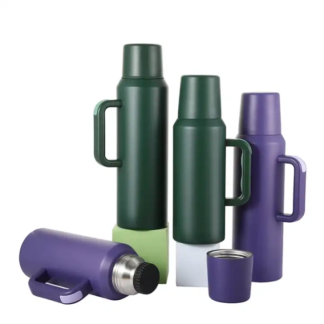 1.2L 1.6L Water Jug Big Capacity Travel Tumbler BPA Free Stainless Steel Sport Insulated Water Bottle with Straw Lid for Gym