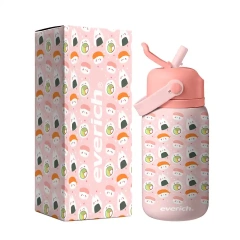 ODM Kids Back to School Lunch Box BPA Free 14oz Kids Stainless Steel Straw Lid Water Bottle Set