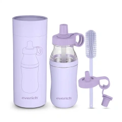 20oz tritan upper base stainless steel double wall insulated water bottle with wide mouth lid