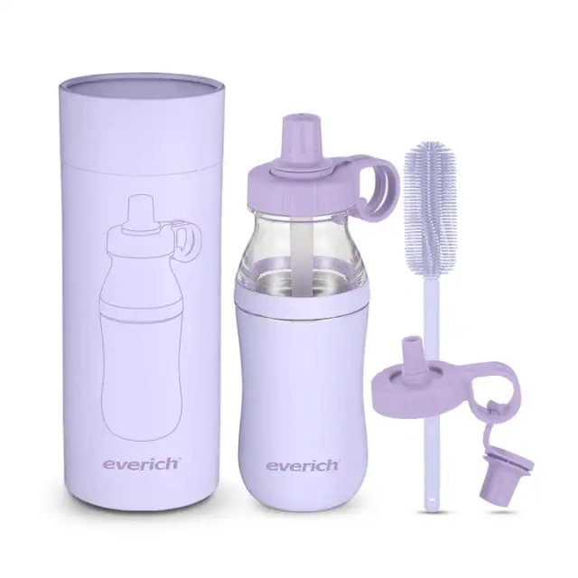 20oz tritan upper base stainless steel double wall insulated water bottle with wide mouth lid