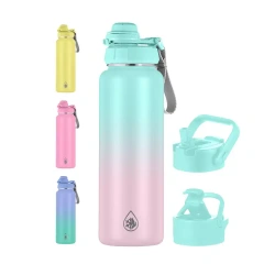 Everich ODM Lids 32oz Double Wall Vacuum Flasks Thermos Stainless Steel Insulated Water Bottle With Straw Flip Lid