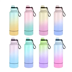 32oz insulated vacuum double wall stainless steel water bottle with bottom parts & different design lid for choose