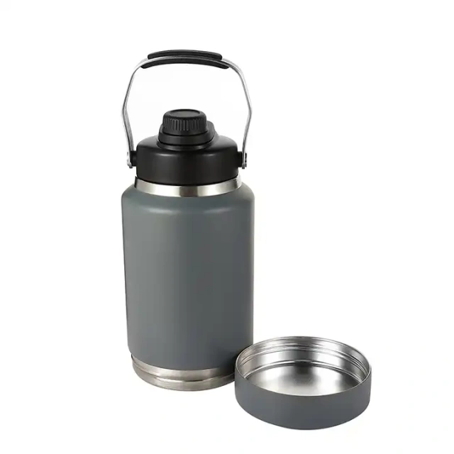 ODM 64oz 2 in 1 Pets remove Sports Water Bottle Dog Bowl Stainless Steel Shaker