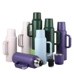 1.2L 1.6L Water Jug Big Capacity Travel Tumbler BPA Free Stainless Steel Sport Insulated Water Bottle with Straw Lid for Gym