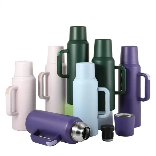 1.2L 1.6L Water Jug Big Capacity Travel Tumbler BPA Free Stainless Steel Sport Insulated Water Bottle with Straw Lid for Gym