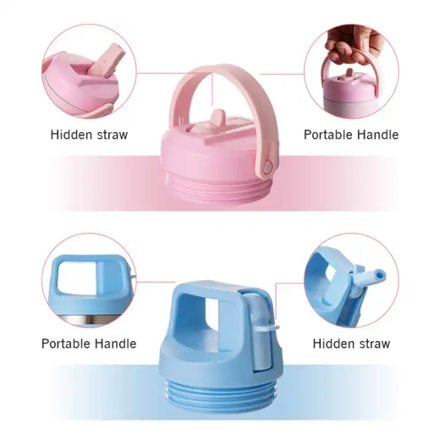 2022 BPA free LFGB Double walled Insulated 18/8 Stainless Steel Vacuum Flask Sport Water Bottle with straw easy carry