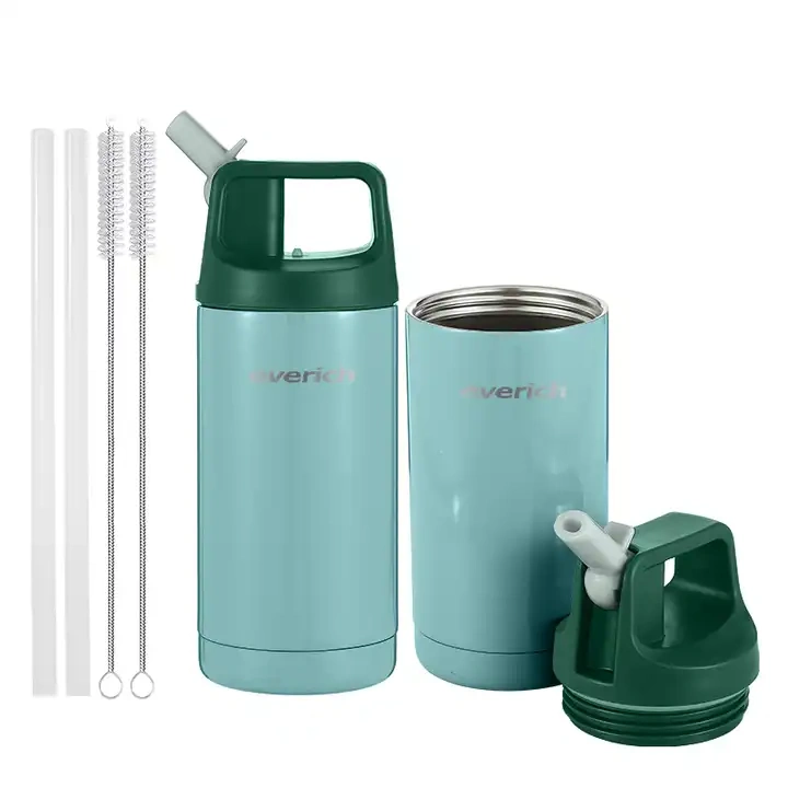 Coffee straw Tumbler Bottle Straw Lid Water Bottle Kids Stainless Steel Double Wall 304 Customized Color Water Bottle